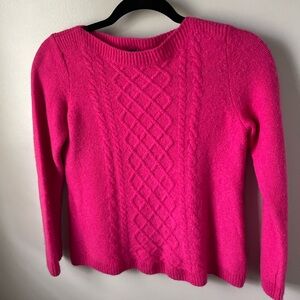 Talbots boatneck wool blend sweater pink petite medium